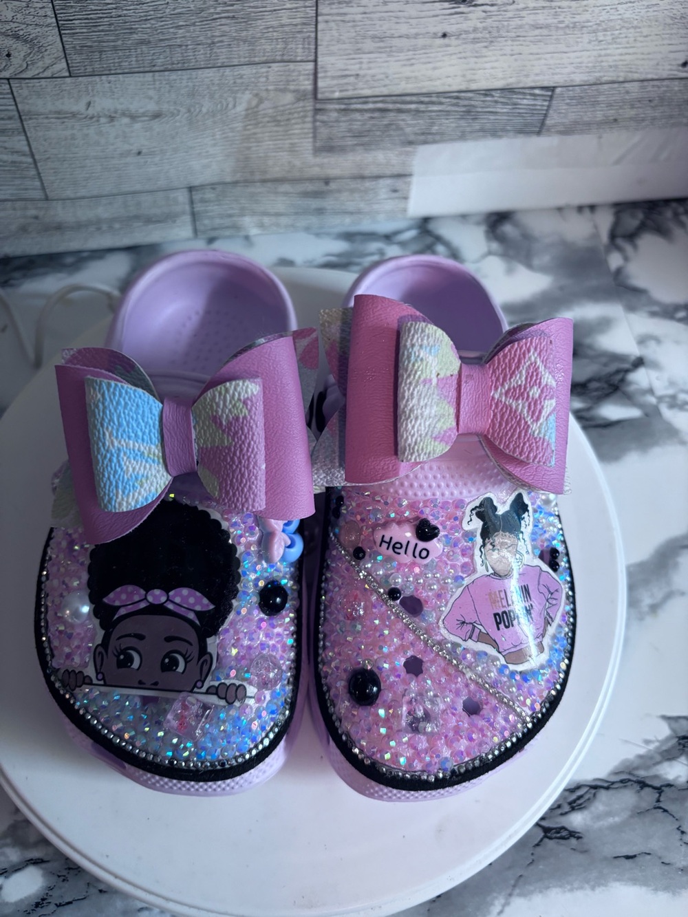 Girls' Pink Glitter Bow Jelly Slides — Cute Kids Sandals
